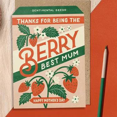 Berry Mum Vintage Card
